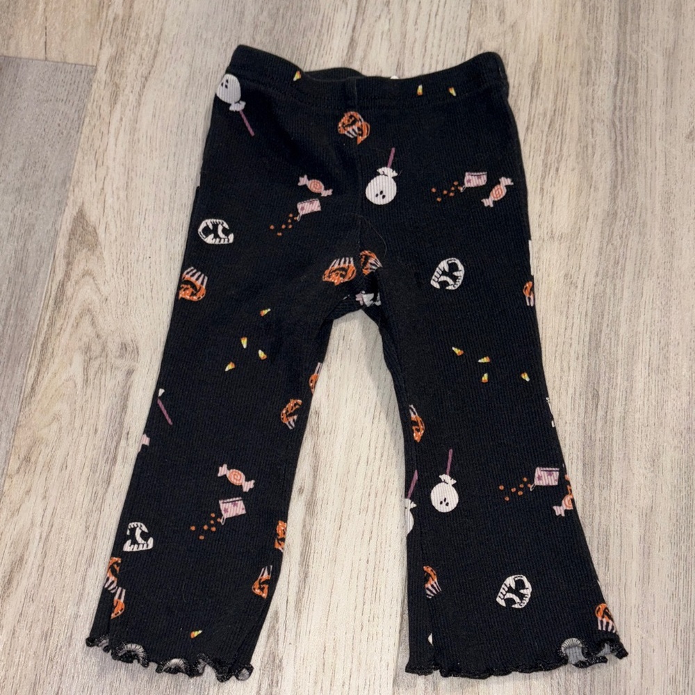 Carter's Black Halloween Leggings with Orange and White Accents